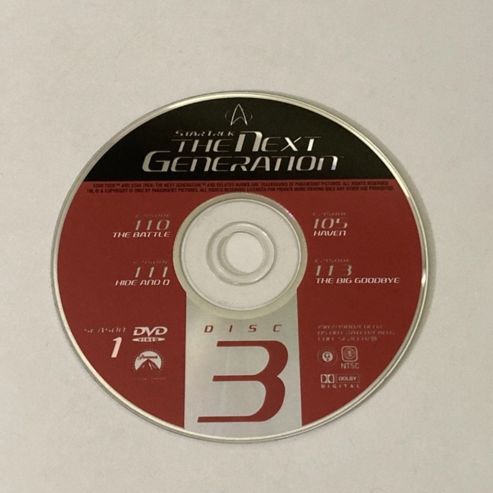 Star Trek The Next Generation Season 1 Disc 3 Replacement DVD